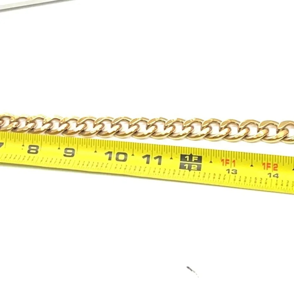 Chanel REV Gold Golden Cuban Link Chain Crystal CC Logo Choker Pendant Necklace